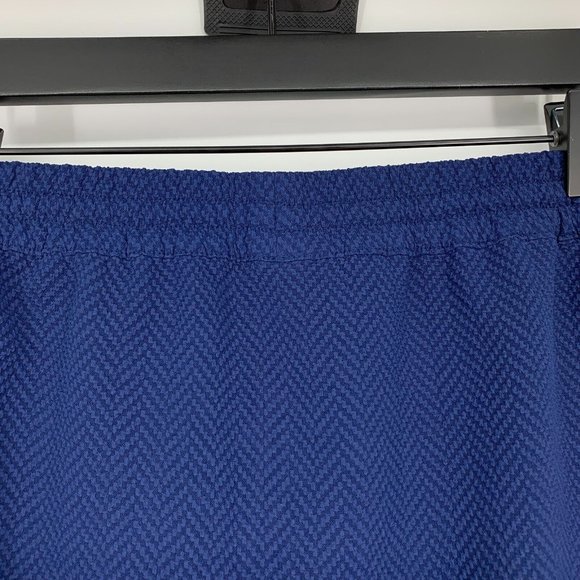 Calvin Klein Skirt Blue Herringbone Drawstring Pull On Mini Zip - Picture 6 of 7